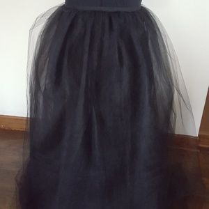 Maxi length tulle skirt